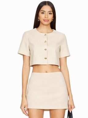 Amanda Uprichard Beige Finley Top